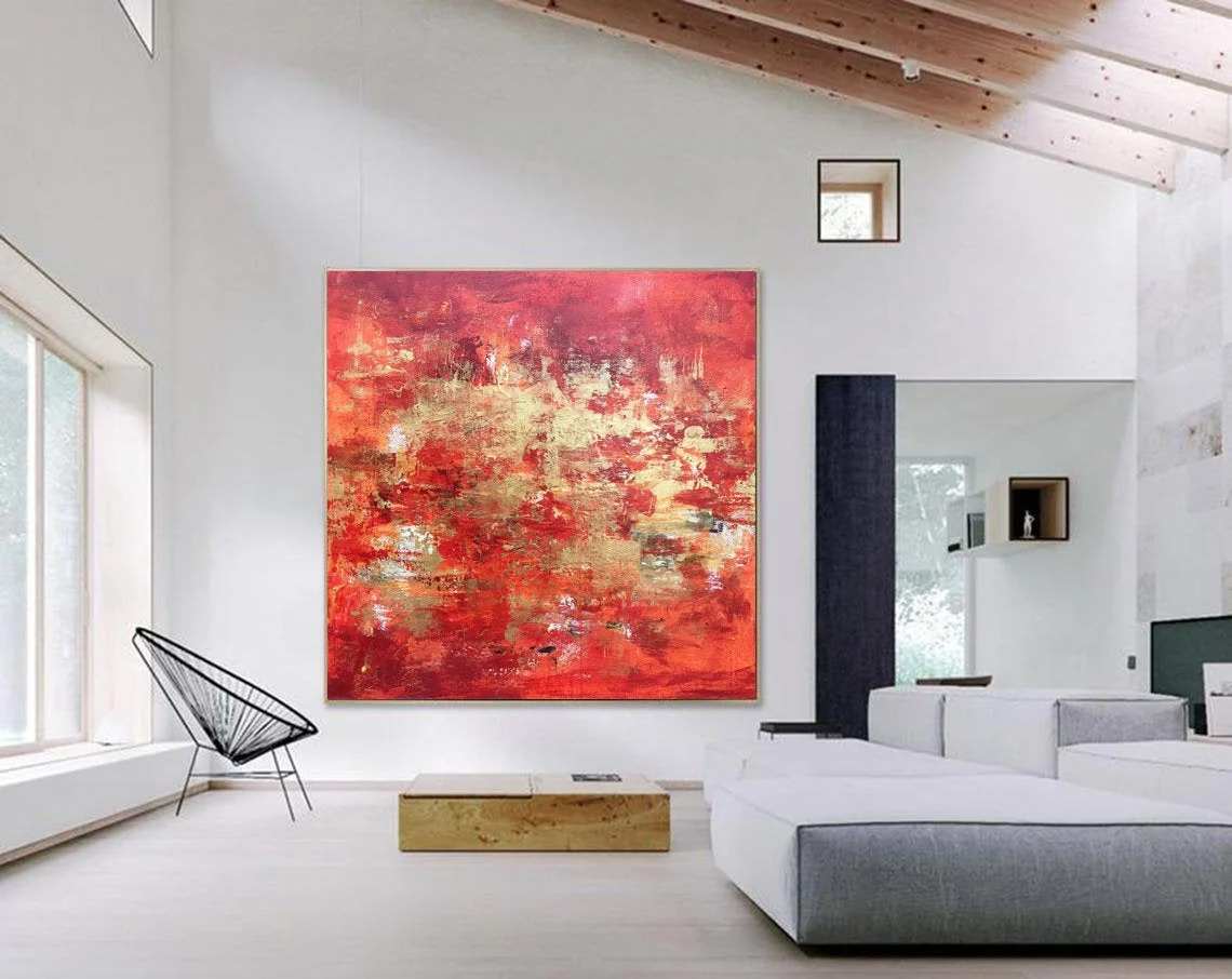 White Hand-painted Leaf Contemporary Abstract Canvas Artwork ZTUC4